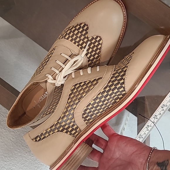 Aquatalia by Marvin K cream leather and sheer peek a boo loafers size 9.5 - Picture 12 of 14